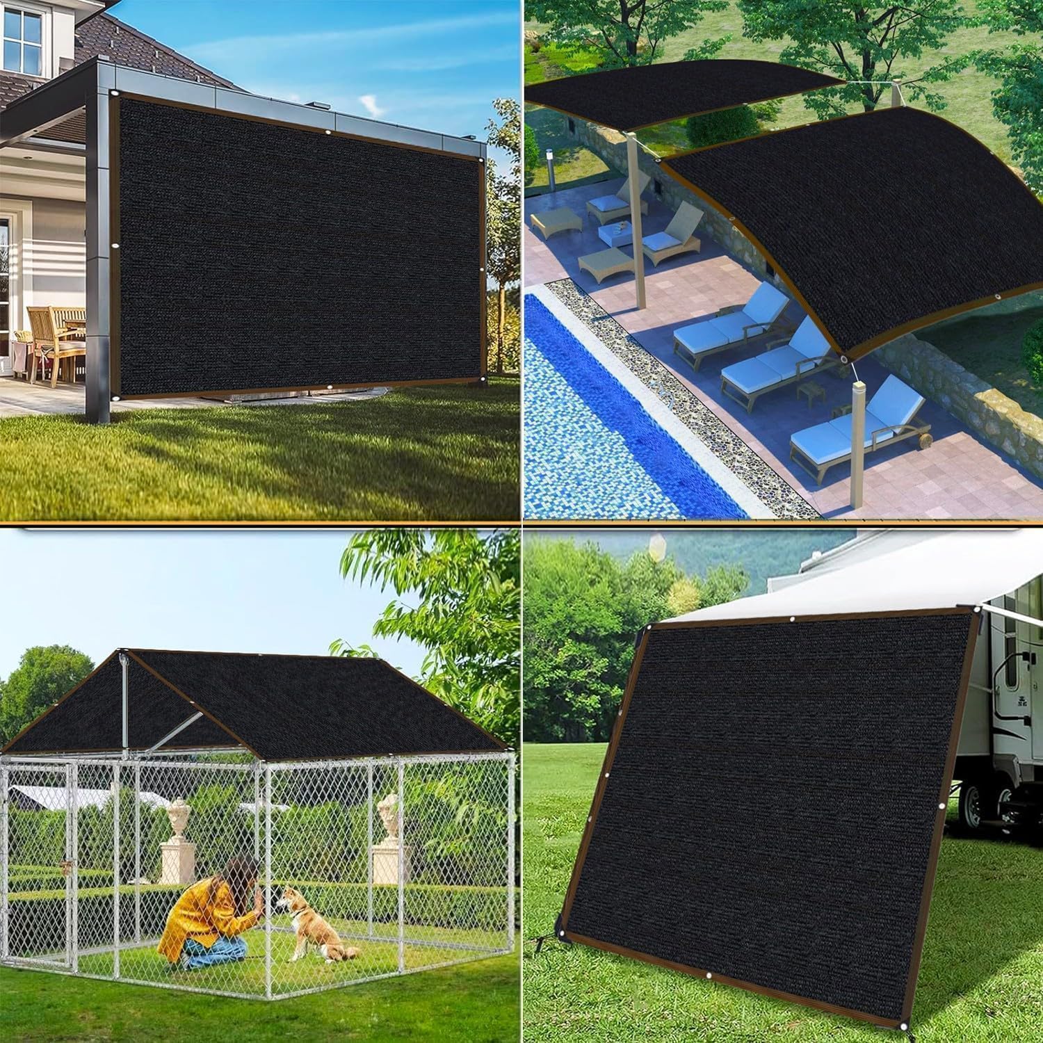 Detalle de Schattierungsnetz Garten Schattennetz mit Ösen – UV-Schutz 80–95% für Balkon, Terrasse, Gewächshaus und mehr