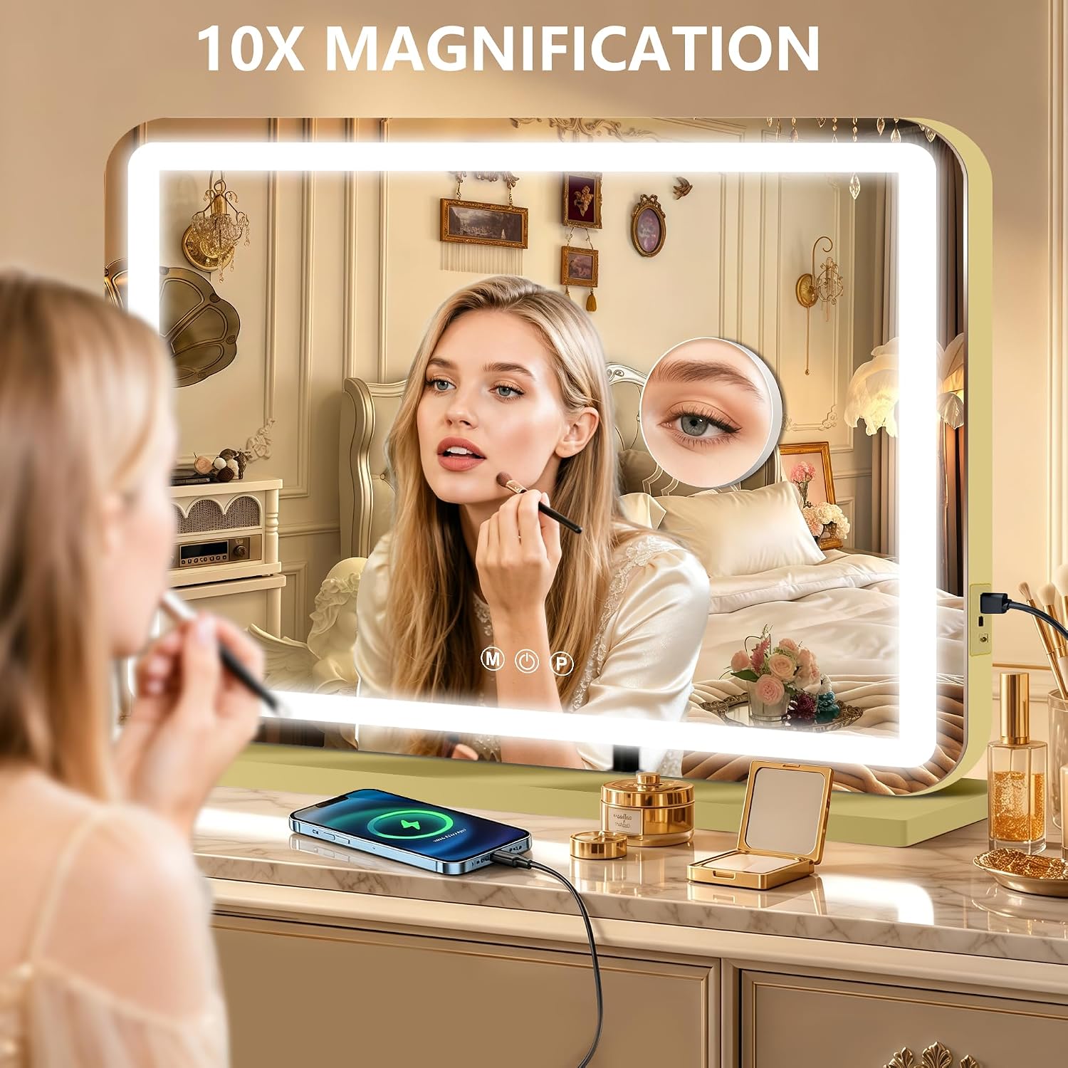 Thumbnail 2 de Ratsamee 23x18 Gold Vanity Mirror for Makeup