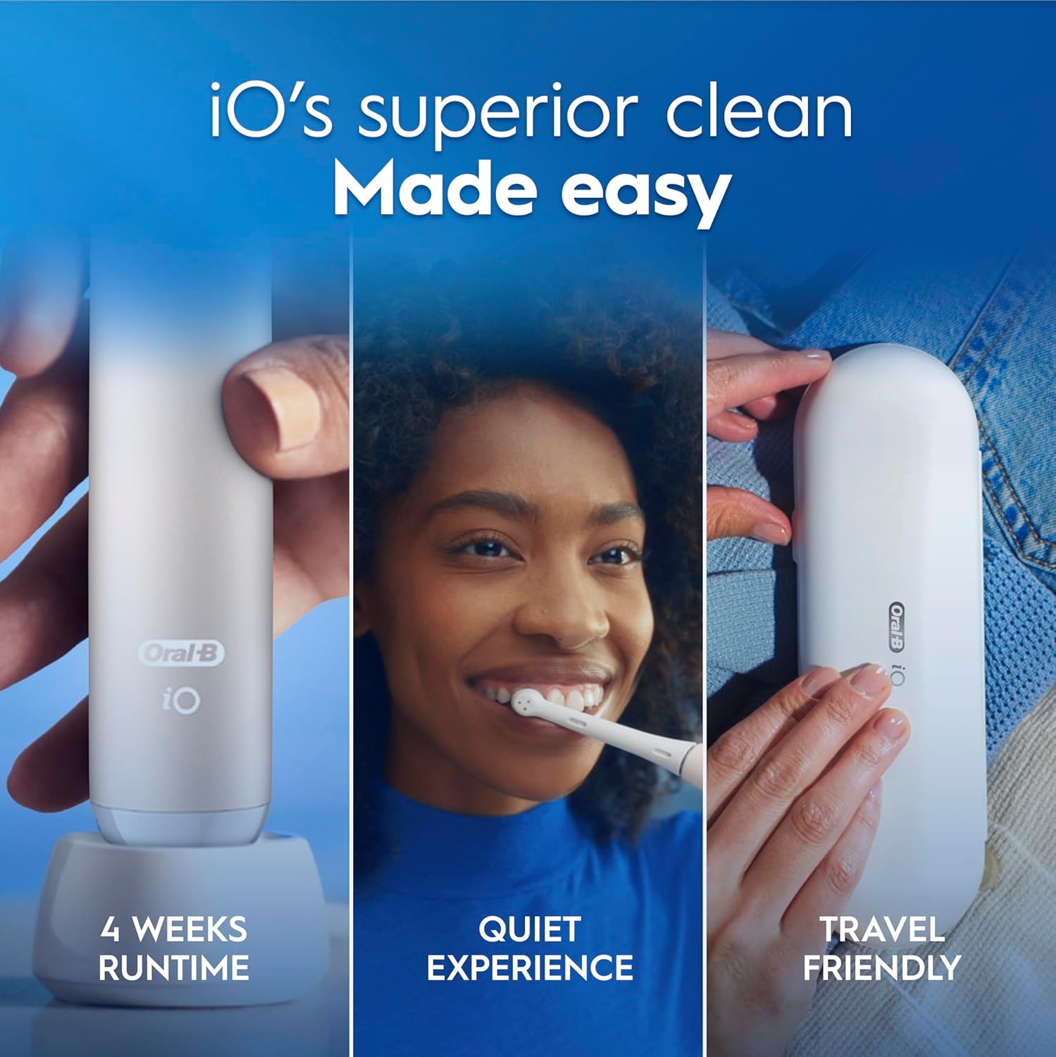 Thumbnail 4 de Oral-B iO2 electric toothbrush (Calm Pink) with Gentle Care head, travel case and 2-pin plug