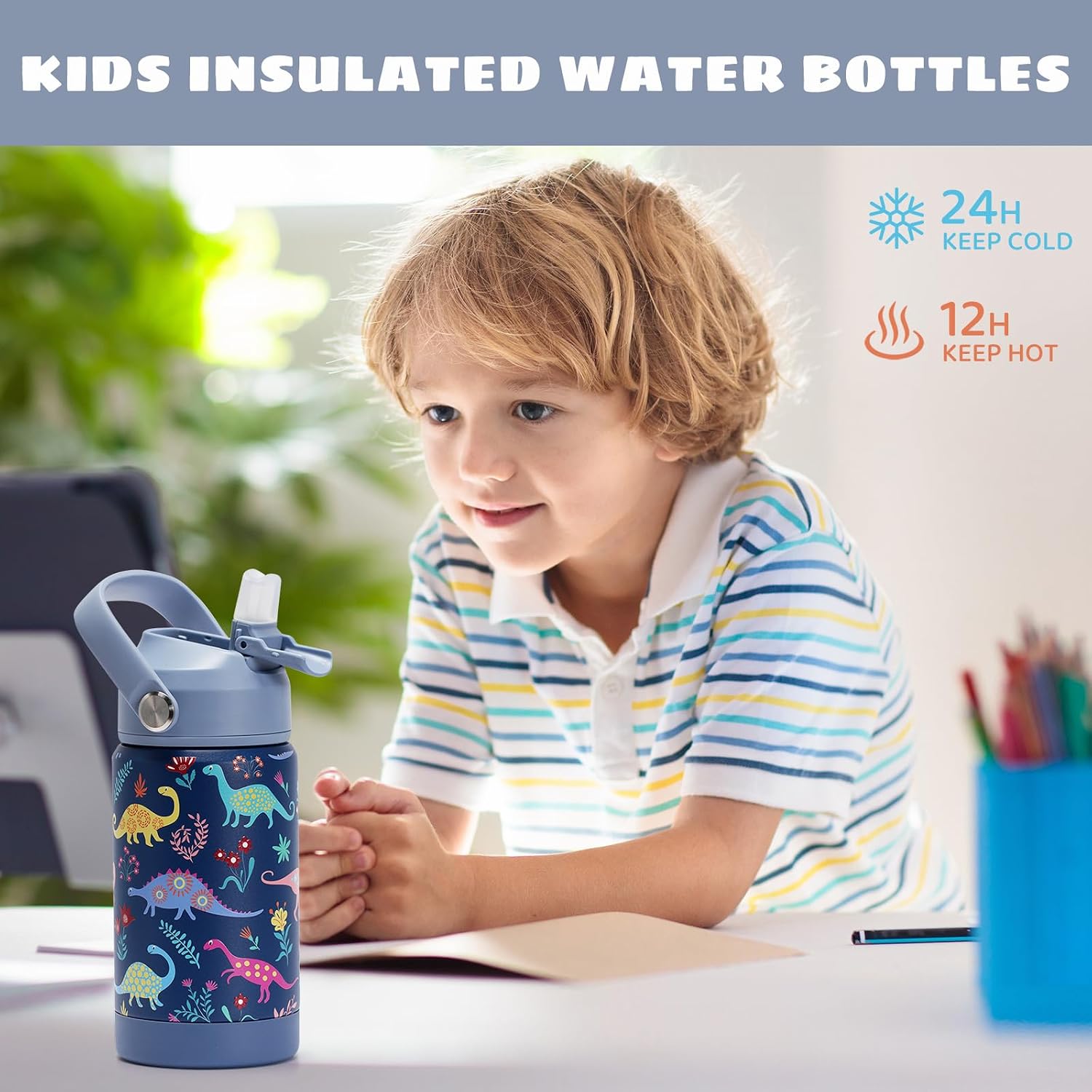 Thumbnail 3 de pluseight Kids Insulated Water Bottle 12 oz