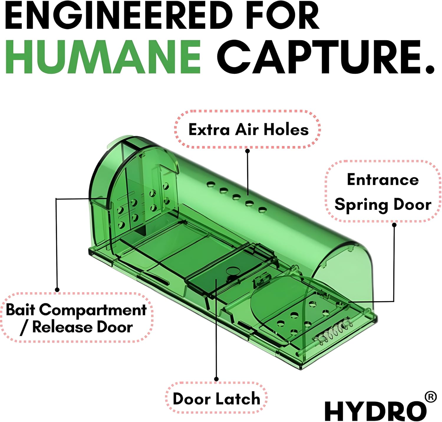 Thumbnail 2 de Humane Mouse Traps by H HYDRO SIP – 4 x Reusable Live-Catch Traps for Indoors