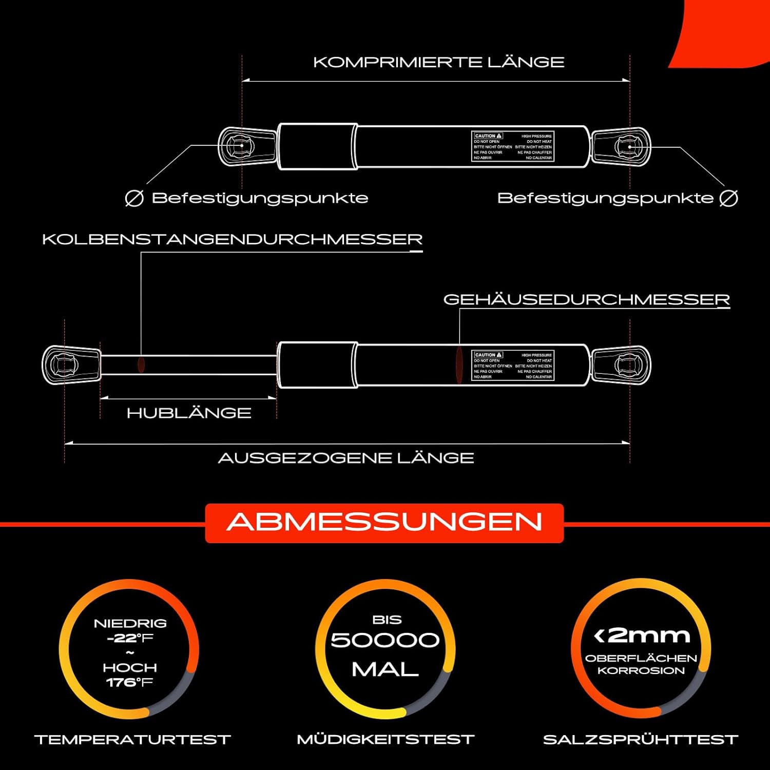 Thumbnail 3 de Frankberg 2x Gasfeder Motorhaube 482 mm 🛠️