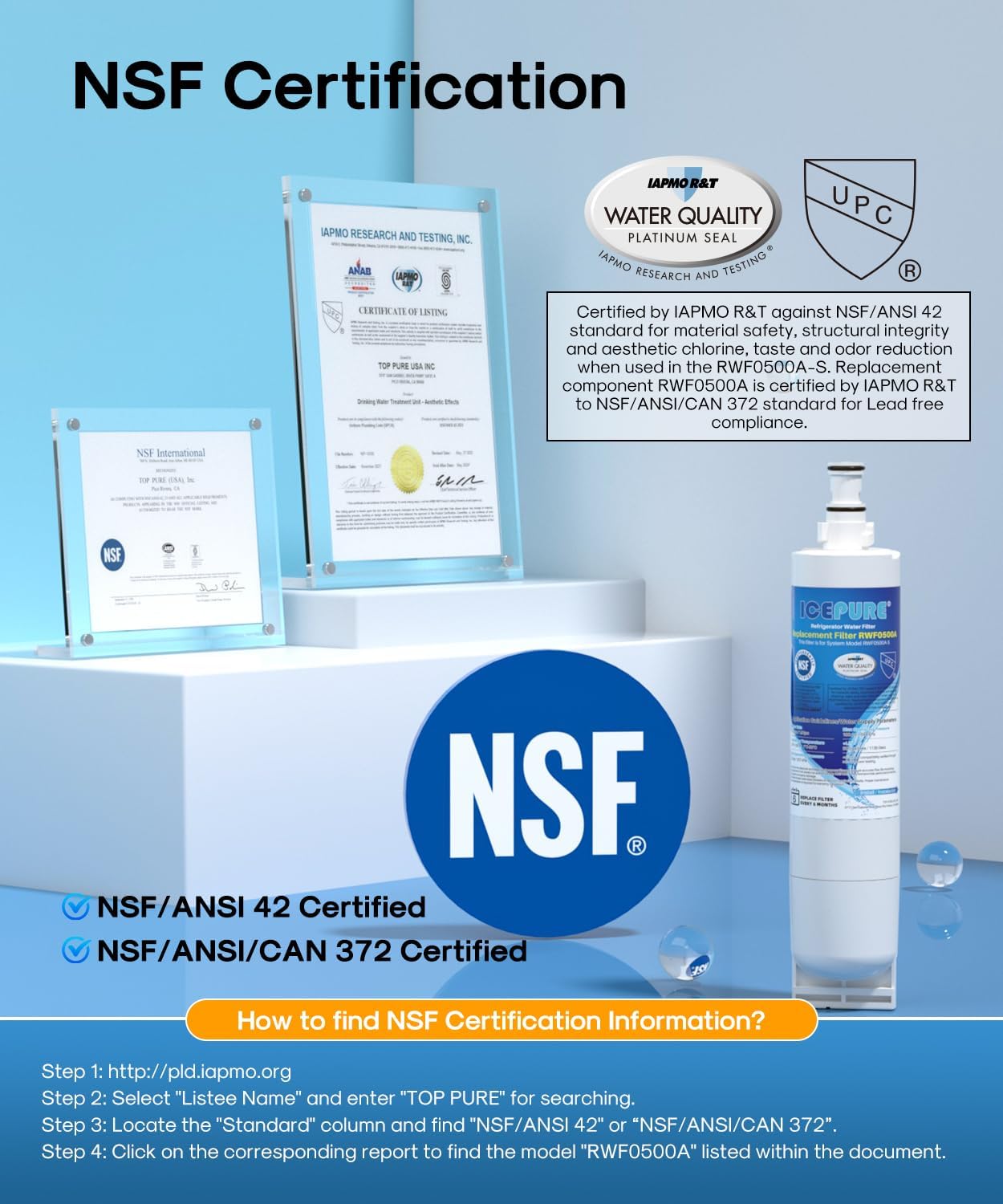 Detalle de ICEPURE Refrigerator Water Filter, 2-Pack