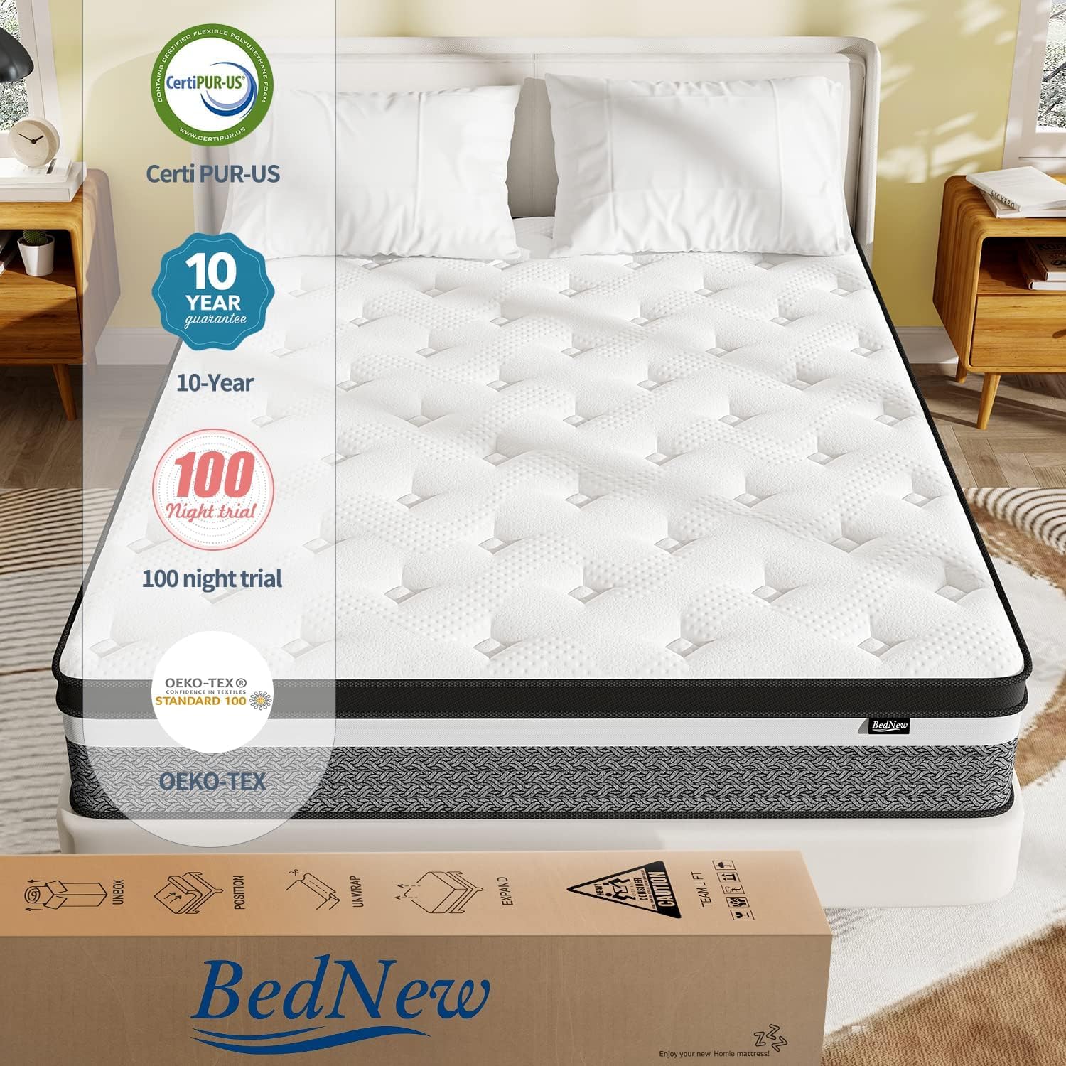 Detalle de Bednew Double mattress 35cm pocket hybrid