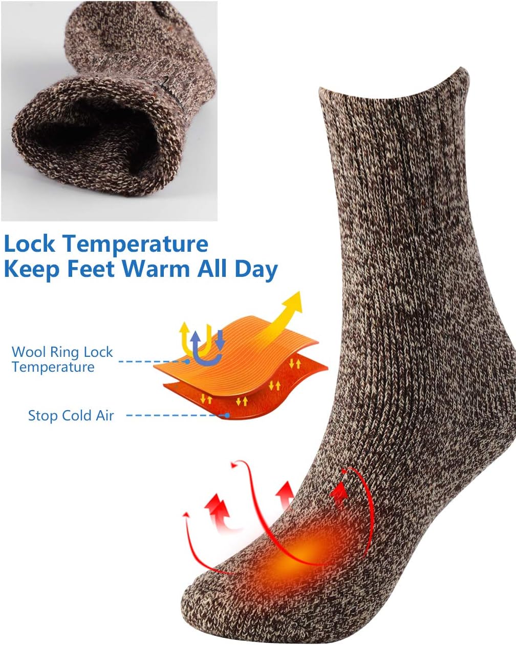 Detalle 2 de Jeasona Wool Hiking Socks 5 Pairs