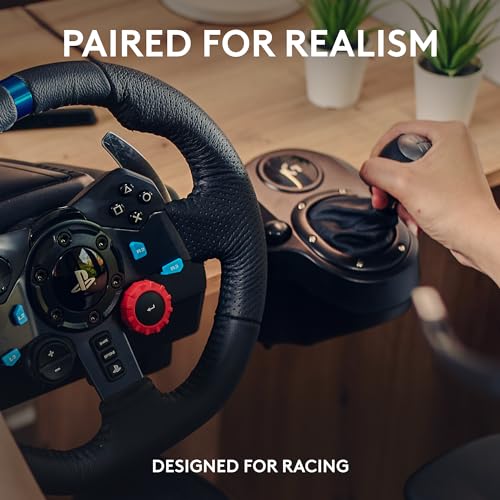 Detalle 2 de Logitech G29 Driving Force Racing Wheel, Pedals, and Shifter — Real Leather, Force Feedback, for PS5, PS4, PC, Mac