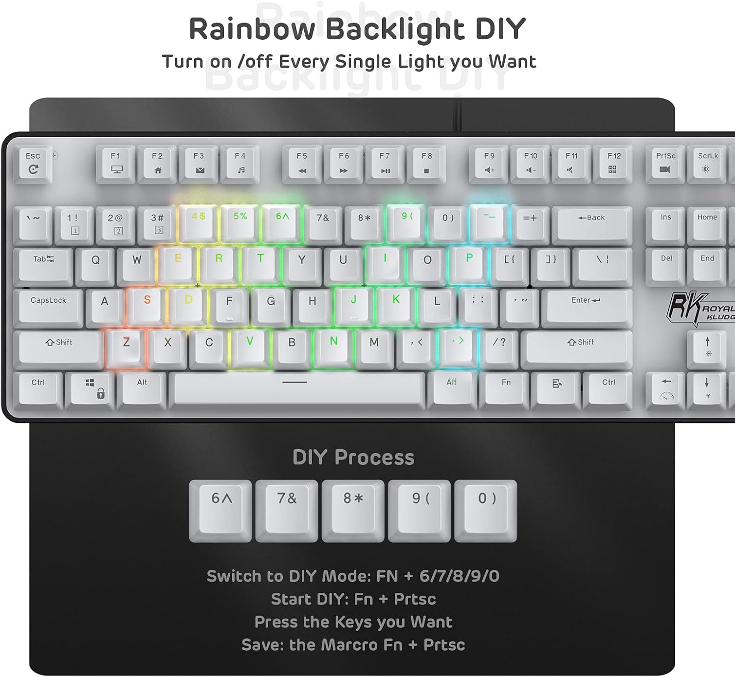 Thumbnail 3 de RK ROYAL KLUDGE RK920 : clavier mécanique rétroéclairé arc-en-ciel avec pavé numérique 104 touches