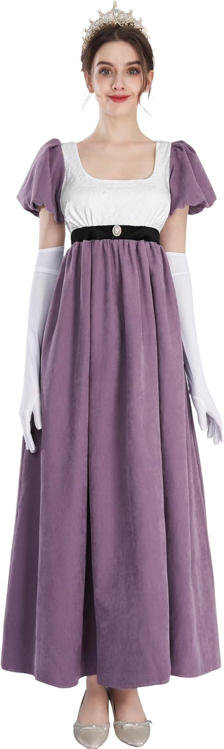 Detalle 2 de Fiamll Regency Kleid Jane Austen A‑Linie