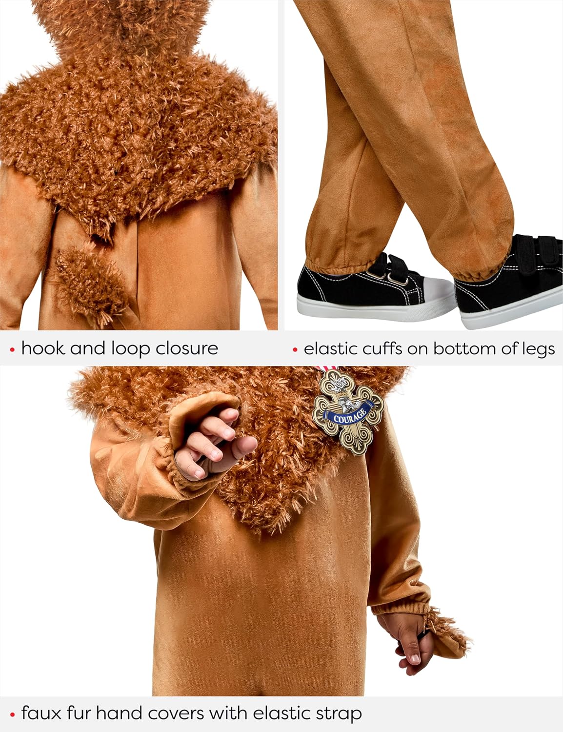 Detalle 1 de Rubies Wizard of Oz Cowardly Lion Toddler Costume with Plush Jumpsuit