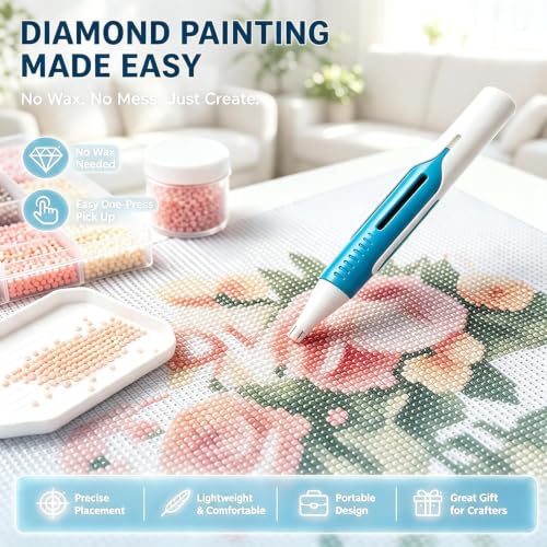Detalle de ZFFAFUR Auto-Feed Diamond Bead Dispenser with Wax-Free Pen (Blue)