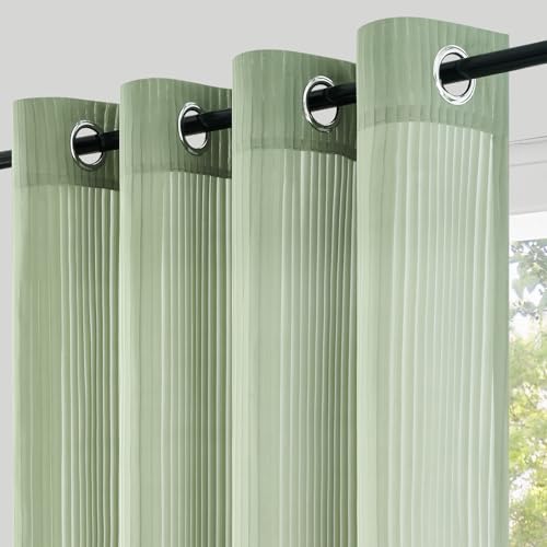 Detalle 2 de Rideau Topfinel vert sauge 140x225 cm