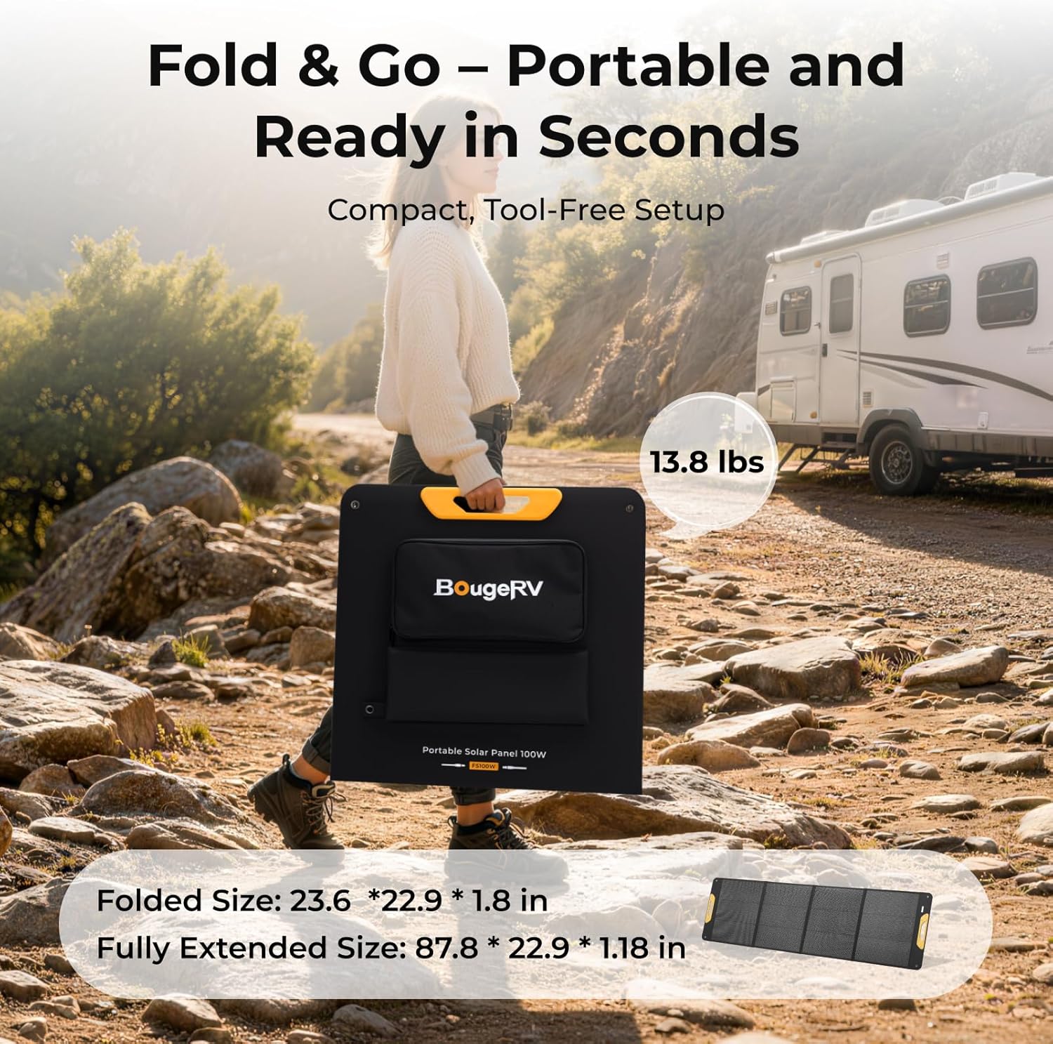 Thumbnail 5 de BougeRV 200W Portable Solar Panel: Foldable, High-Efficiency N-Type & IP65