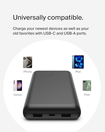Detalle de Belkin BoostCharge 20000mAh 15W Power Bank with 1 USB-C Port & 2 USB-A Ports