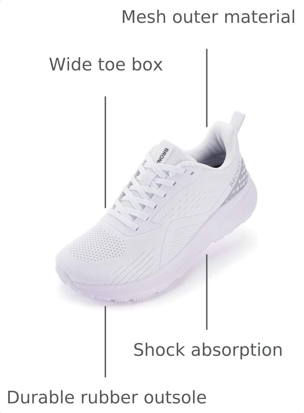 Detalle de BRONAX Women's Wide Toe Box Road Running Shoes: Comfort, Support, and Flexibility