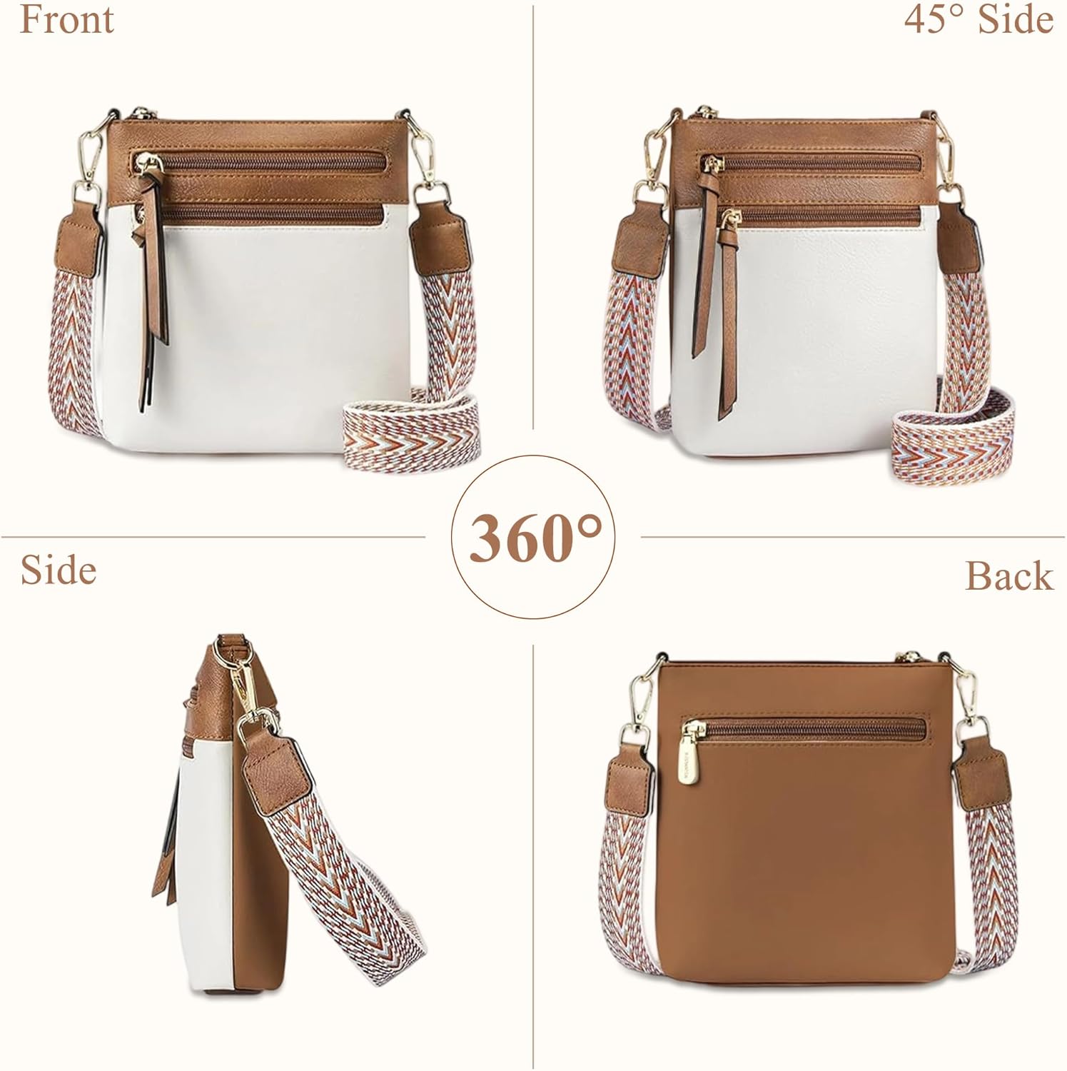 Thumbnail 4 de Mabecol Borsa a Tracolla Donna Piccola Crossbody con custodia telefono, cinturino regolabile e protezione RFID