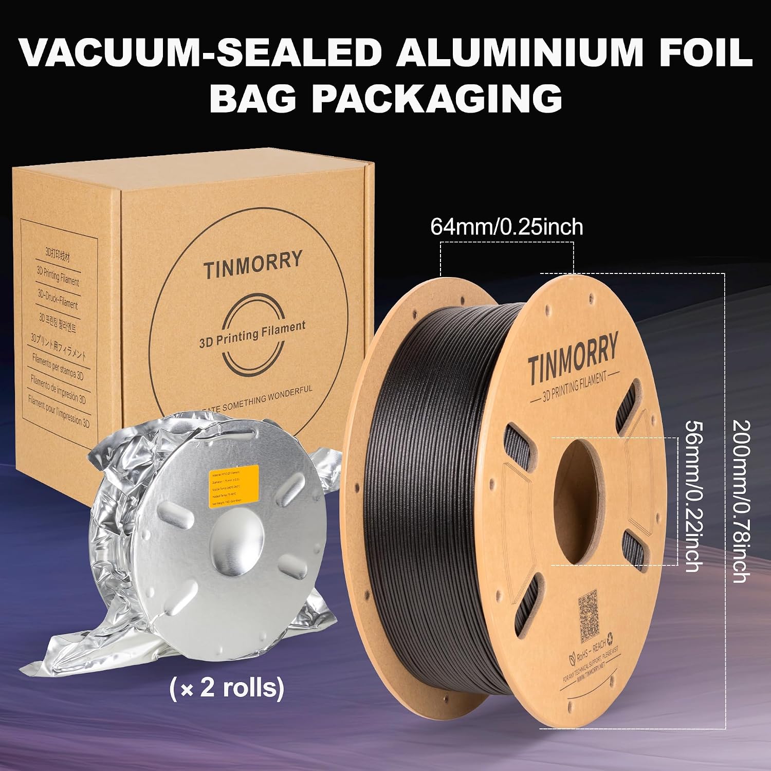 Thumbnail 1 de TINMORRY Glasfaser PETG Filament 1,75 mm 2 kg