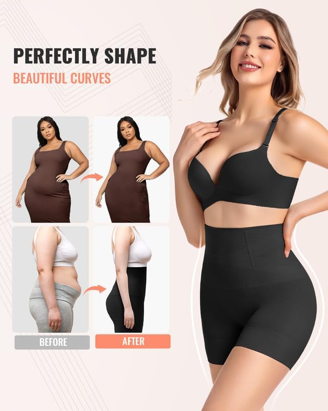 Detalle 2 de ForeverShaper Seamless Tummy Control Shorts with High Waist and Thigh Coverage