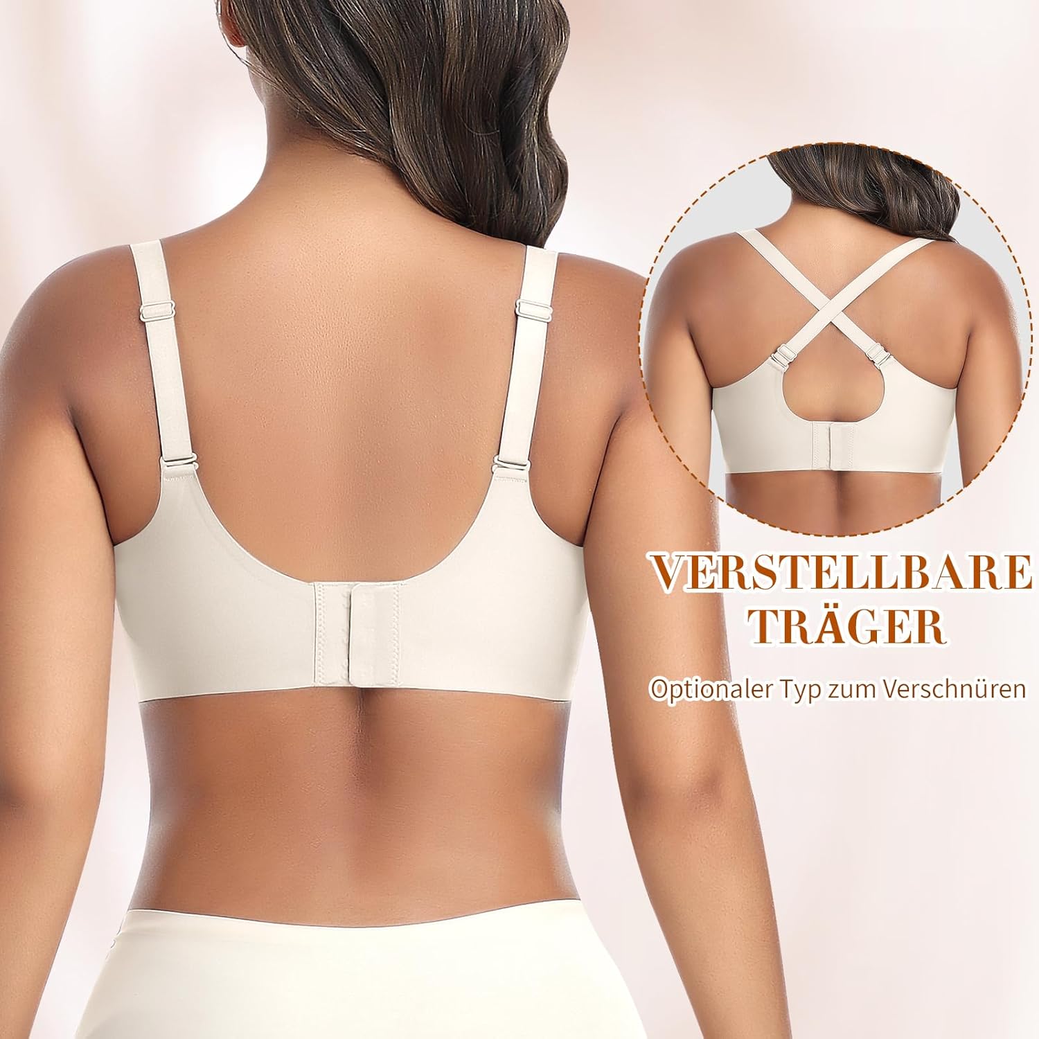 Thumbnail 1 de BH Damen Jelly-Strip nahtloser Bügellos Soft-BH mit tiefem V-Ausschnitt & Mesh-Spitze