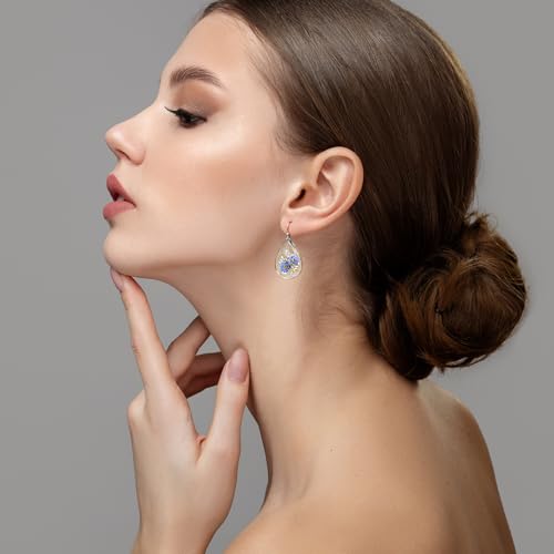 Thumbnail 2 de Aliyoham Forget-Me-Not Flower Drop Earrings – Silver Plated