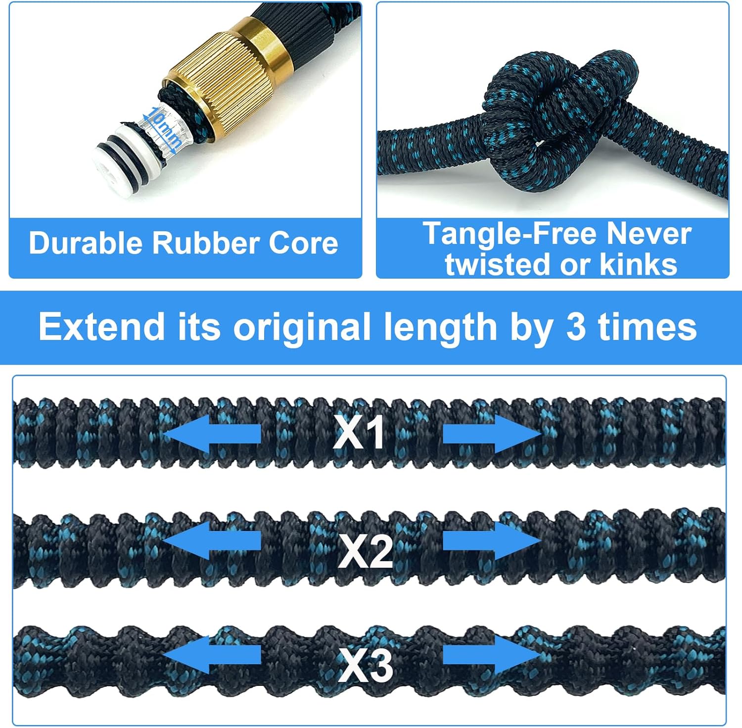Thumbnail 2 de 100ft Flexible Expanding Magic Hose with 10-Function Nozzle (Expandable Garden Hose)