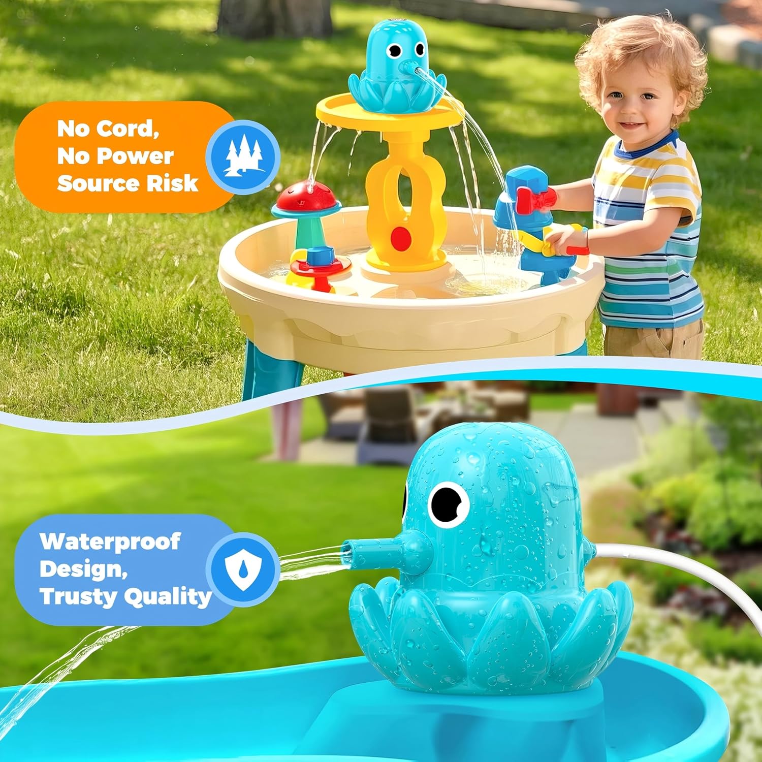 Thumbnail 2 de Hinastar Water Table Pump (Cordless Octopus, Magnetic Base) for Continuous Outdoor Water Play