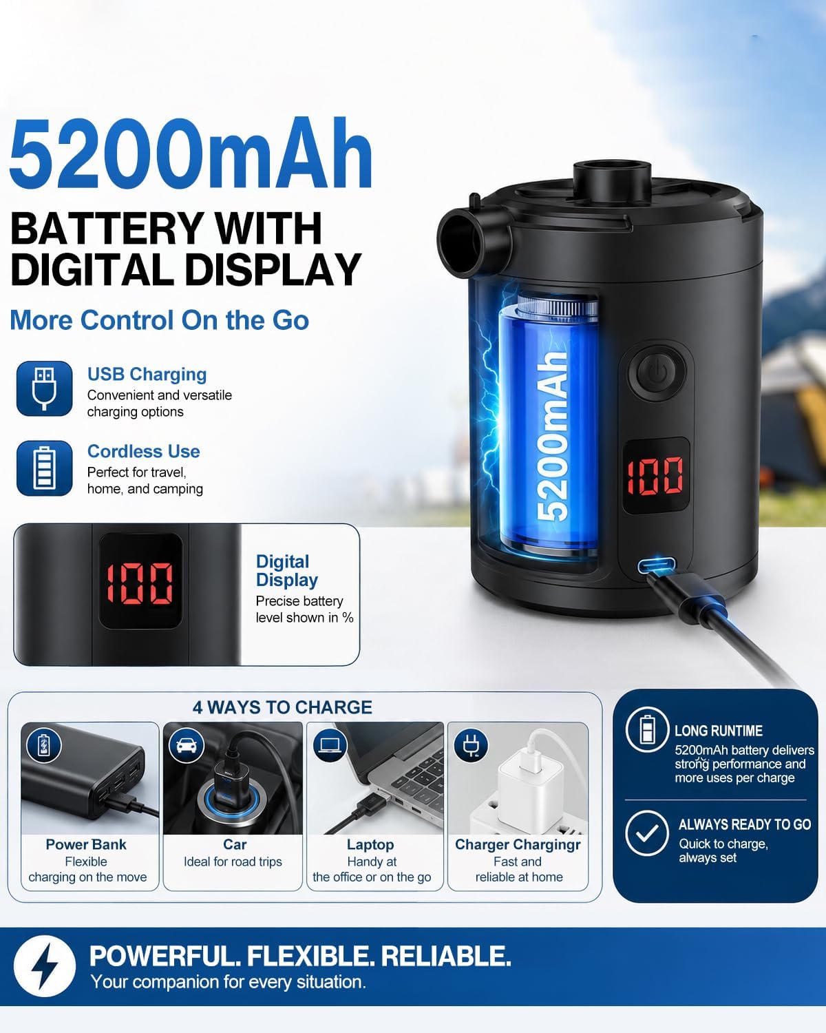 Thumbnail 2 de Lytool Electric Air Pump: Portable 4 KPa Rechargeable Mini Pump with LED Display