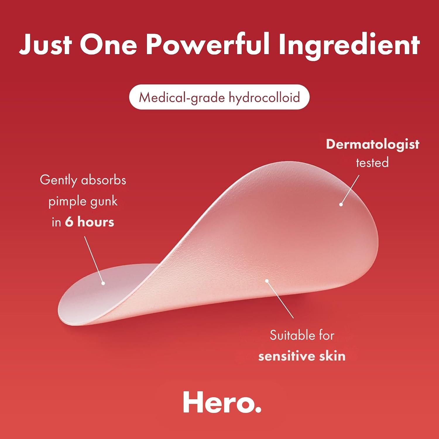 Detalle 2 de Mighty Patch Original Spot Patches by HERO COSMETICS (36 patches) – Overnight Hydrocolloid Acne Treatment