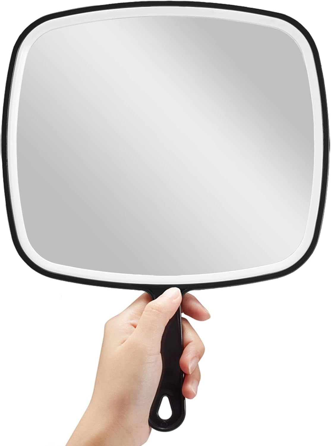 Detalle de OMIRO OMIRO013 Extra-Large Hand Mirror, Black 1x Mirror with Handle