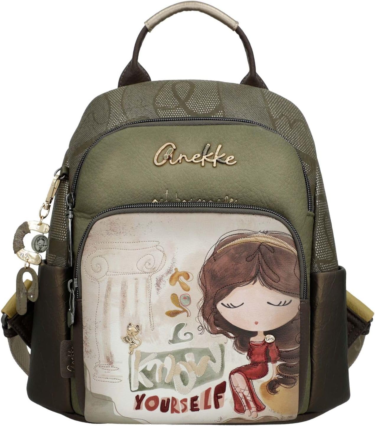 Detalle de Anekke Mochila con bolsillo frontal Muse: estilo inspirado en el arte para el día a día