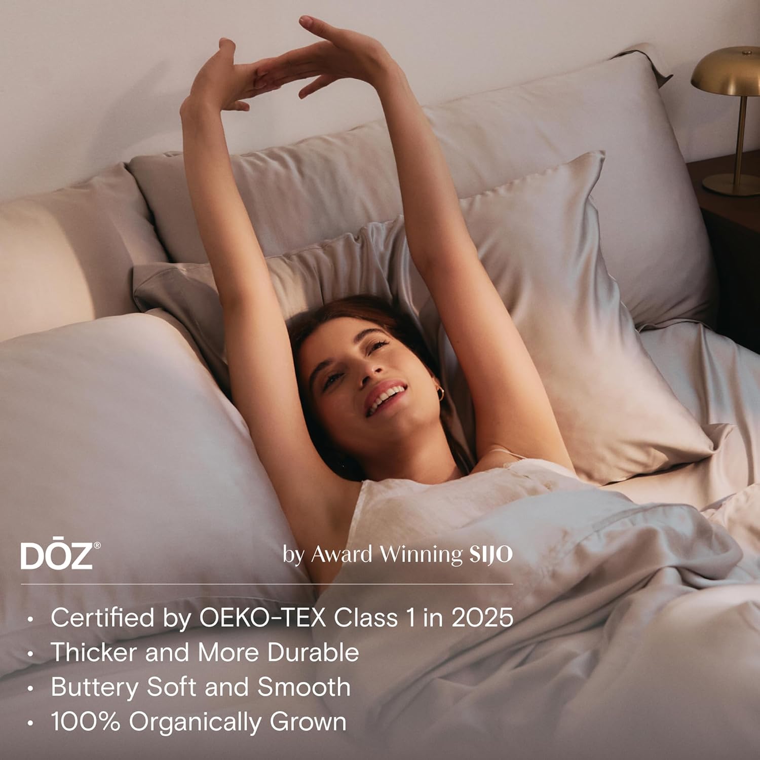 Thumbnail 5 de DOZ by SIJO DOZ Sheet Set (Snow, King) — 100% Viscose Derived from Bamboo, Deep Pockets, Cooling