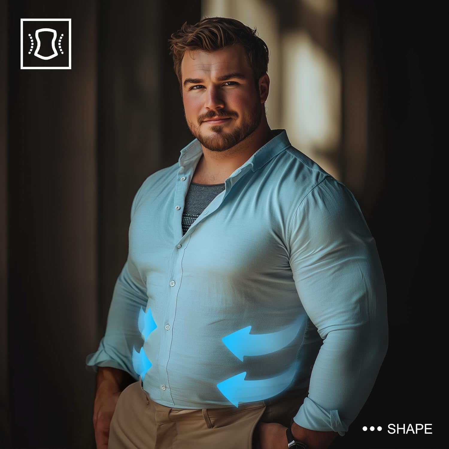 Thumbnail 2 de Odoland 3-Pack Men’s Compression Shirt Tummy Control Slimming Tank Undershirt