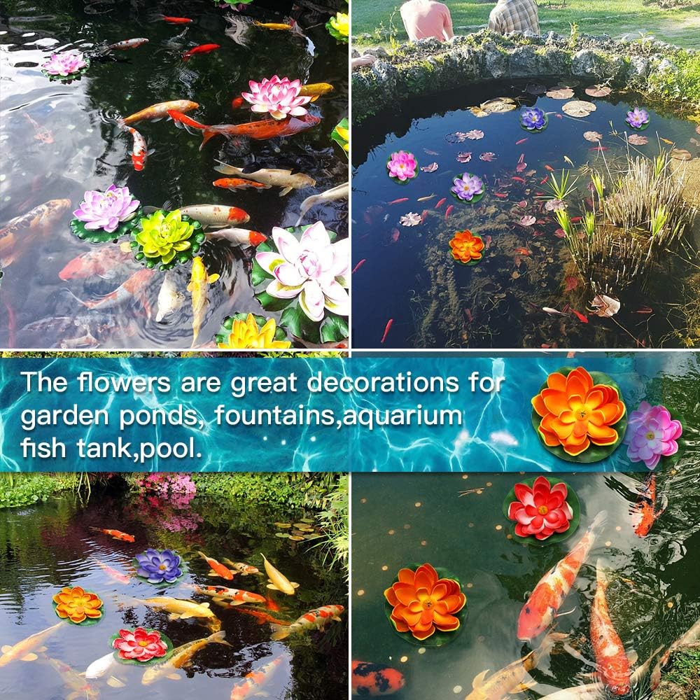 Detalle de Doafoce PEAK-EU 5 pcs Artificial Foam Lotus for Garden Ponds, Aquariums & Fountains