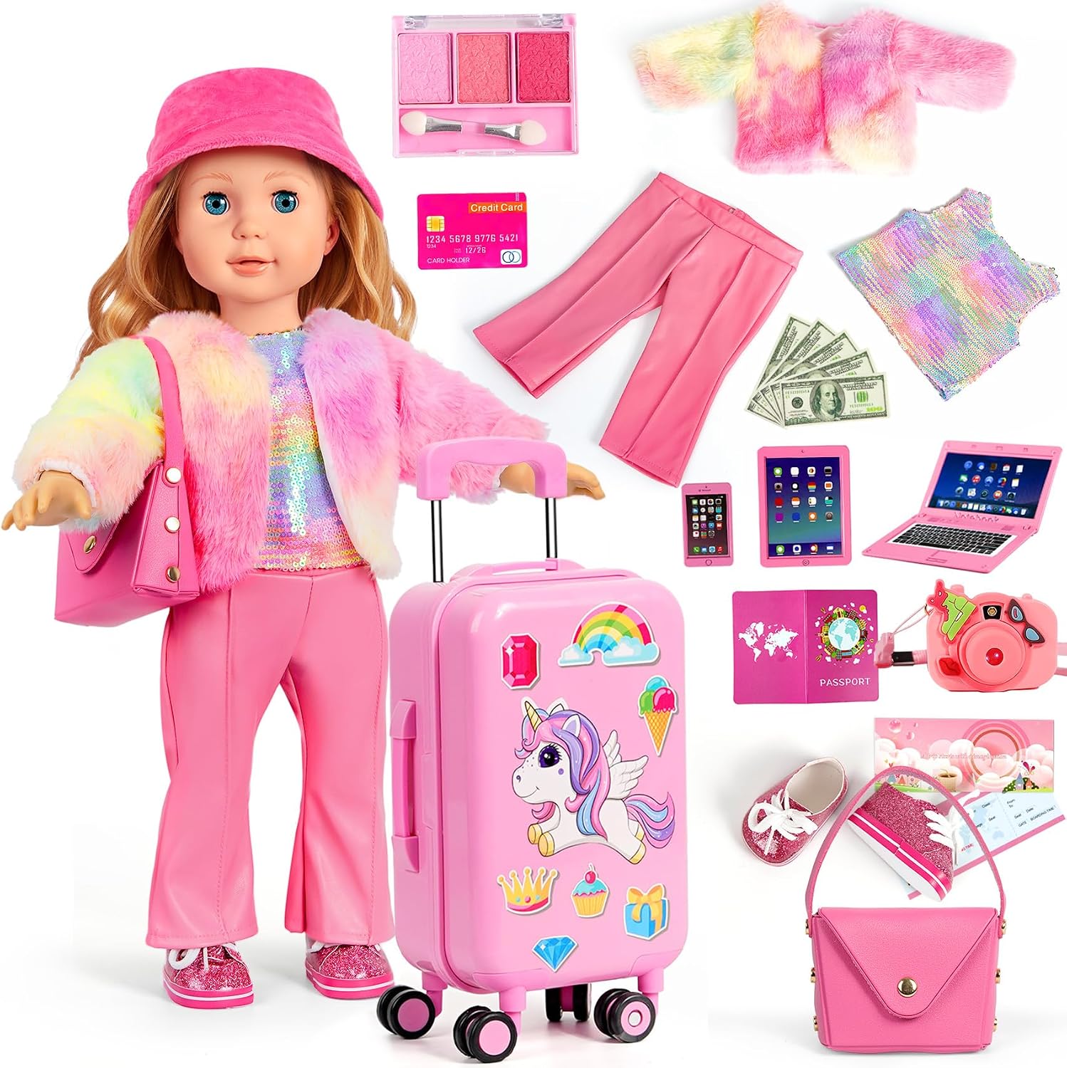 Detalle de 18 inch Doll Travel Set, 26-Piece WONDOLL