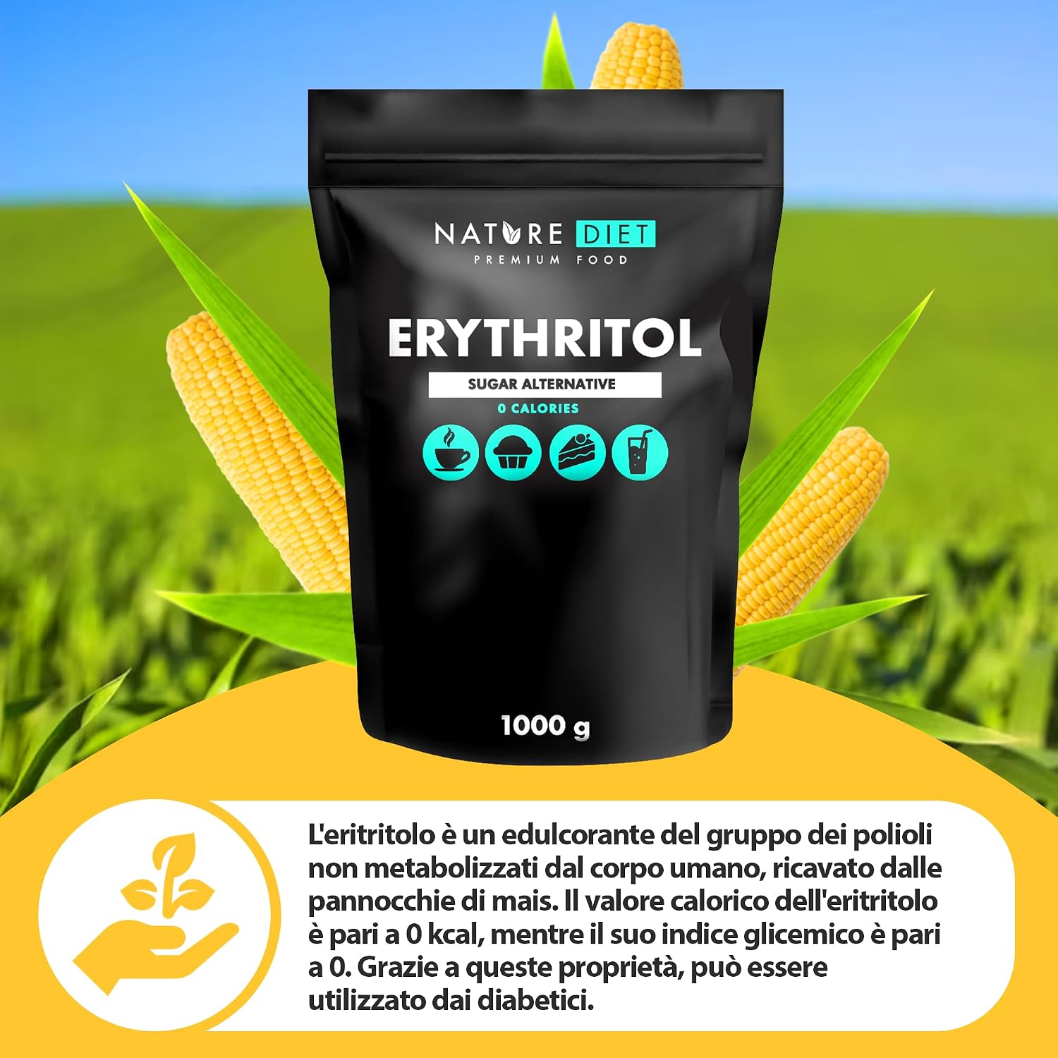 Thumbnail 3 de Nature Diet Eritritolo 2000 g 🍬