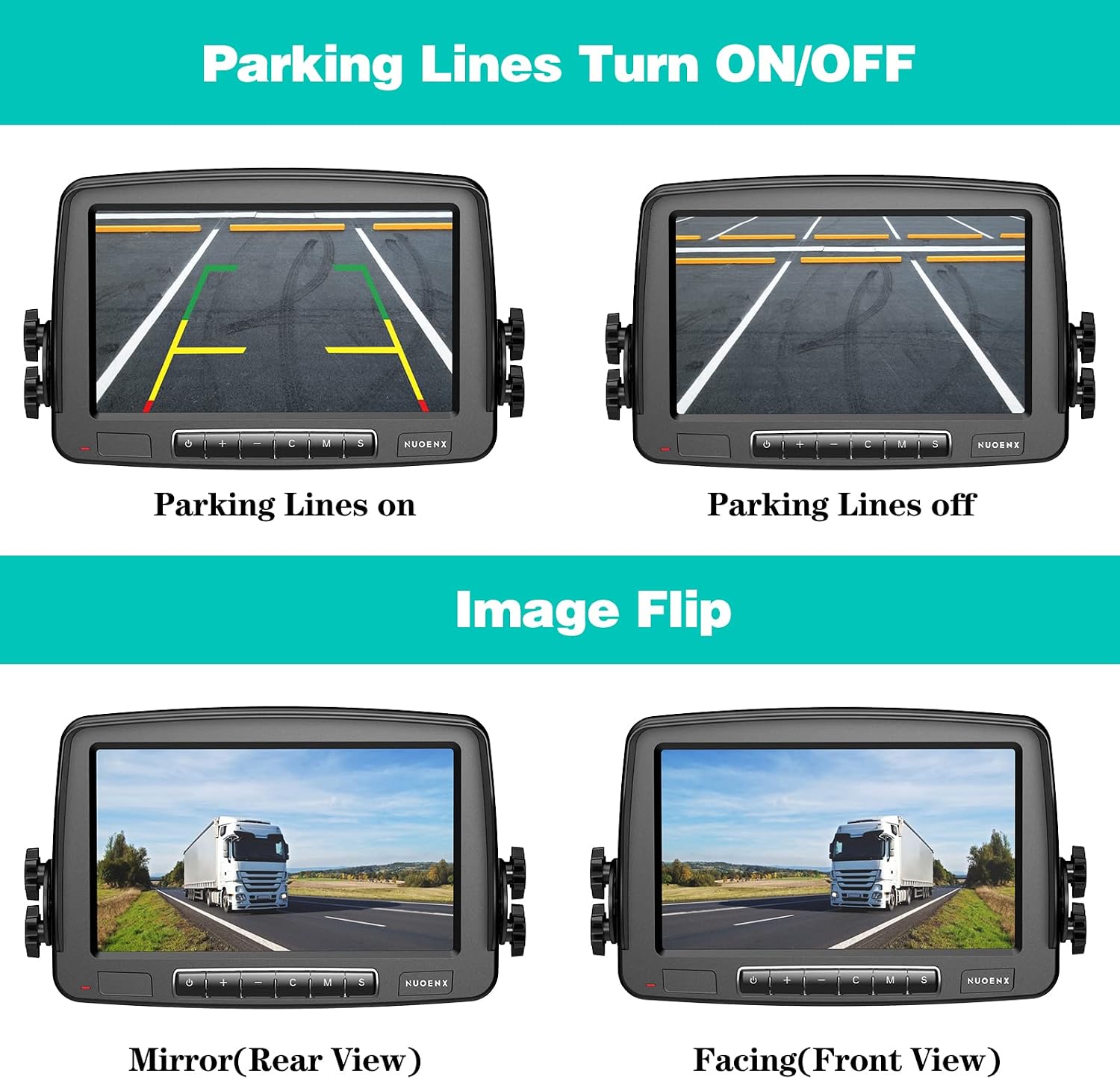Detalle de Nuoenx Wireless Backup Camera 7" Monitor for RVs