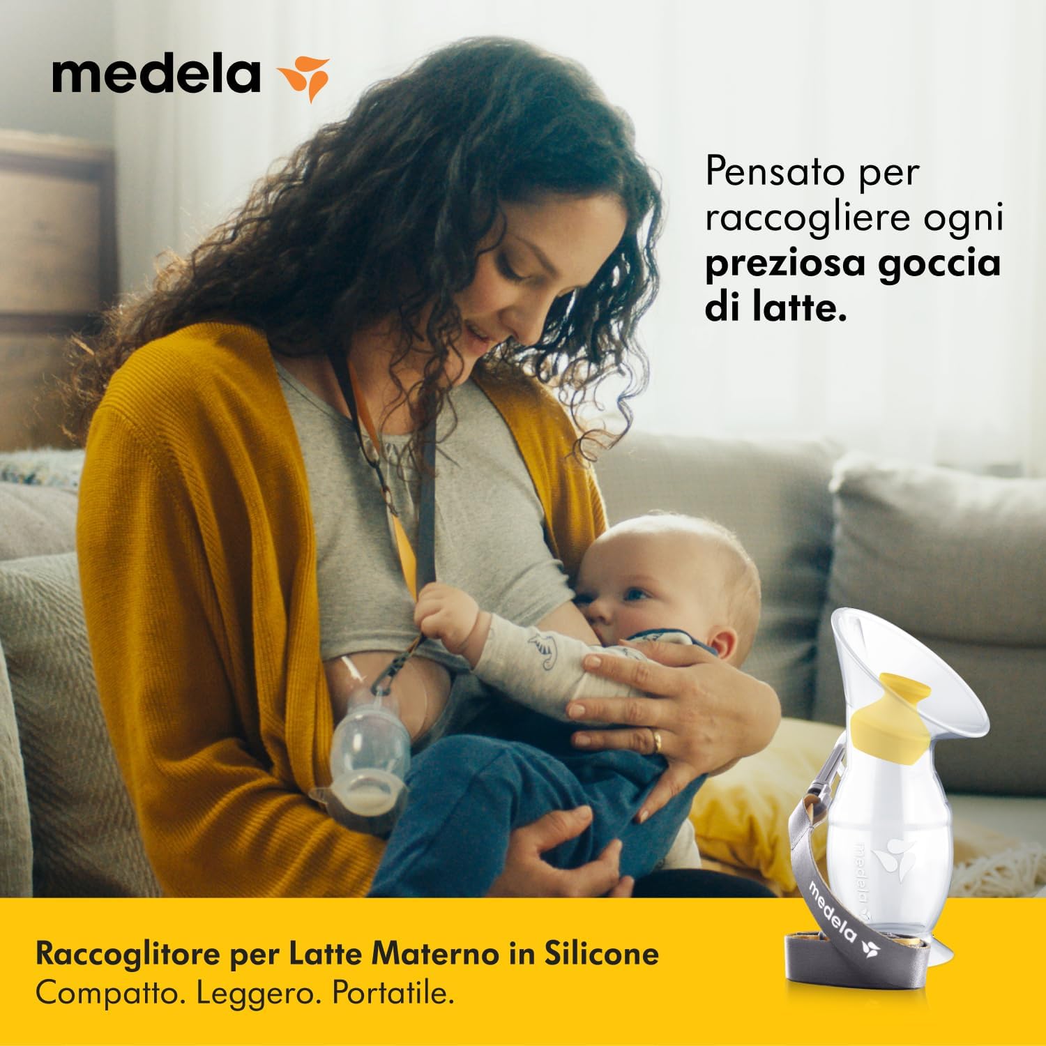 Detalle de Medela Raccoglitore Latte Materno in Silicone con Base a Ventosa e Coperchio – Sicurezza, Portabilità e Comfort