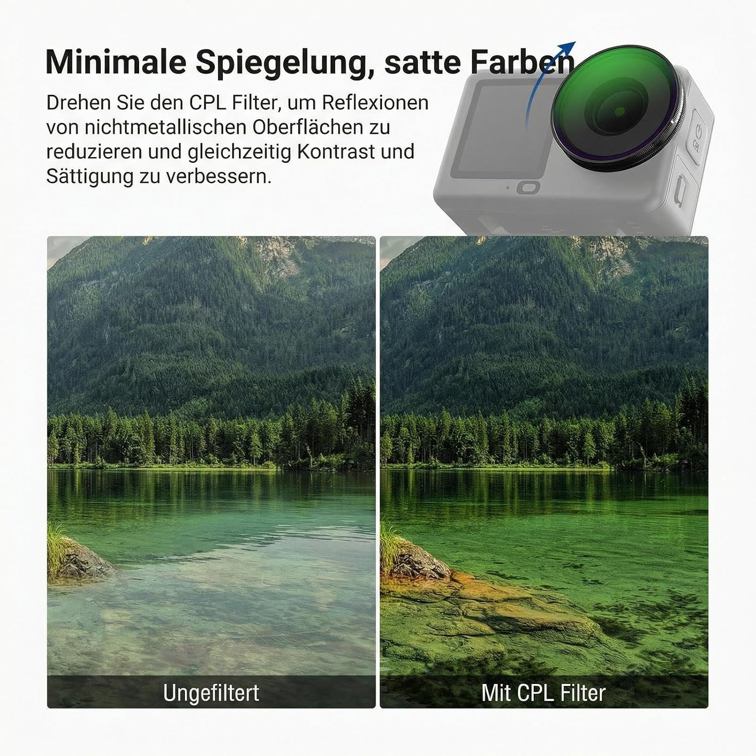Thumbnail 2 de NEEWER CPL + ND Filter Set für DJI Osmo Action 6 – ND8/16/32/64/256, verstellbarer Polarisator, mehrfach beschichtet