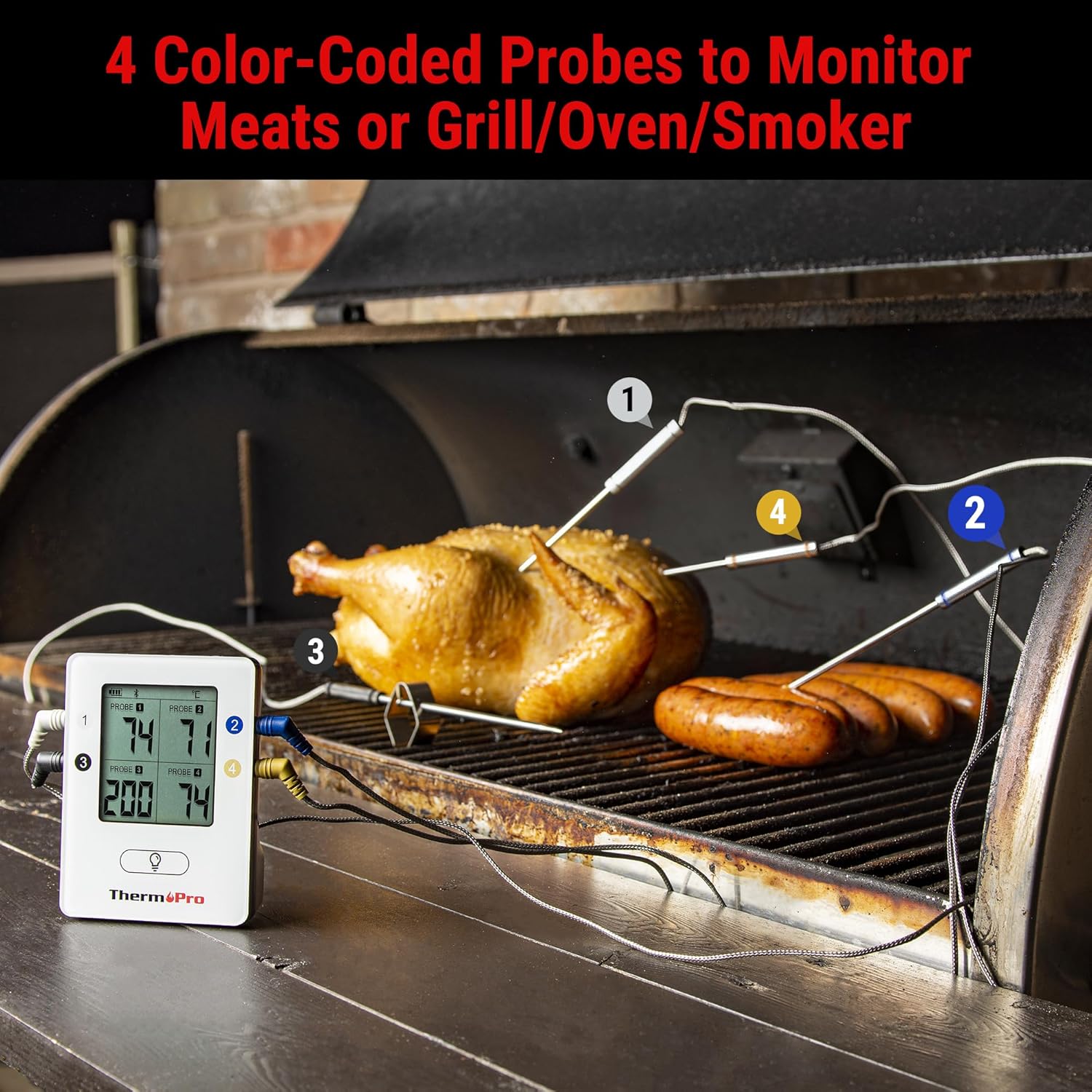 Detalle 2 de ThermoPro TP25 Bluetooth meat thermometer with 4 probes