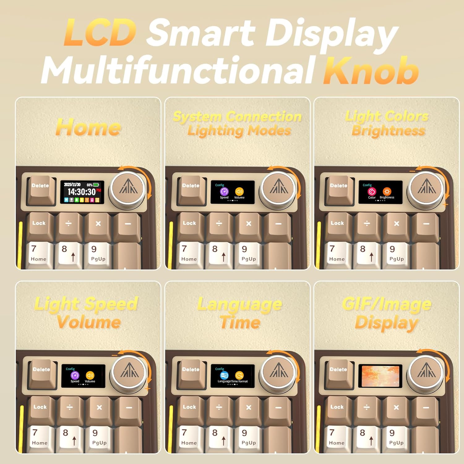 Thumbnail 3 de SOLAKAKA A99 Pro Mechanical Keyboard with LCD Screen, Metal Knob, and Wireless Connectivity (BT5.0/2.4GHz/USB-C)