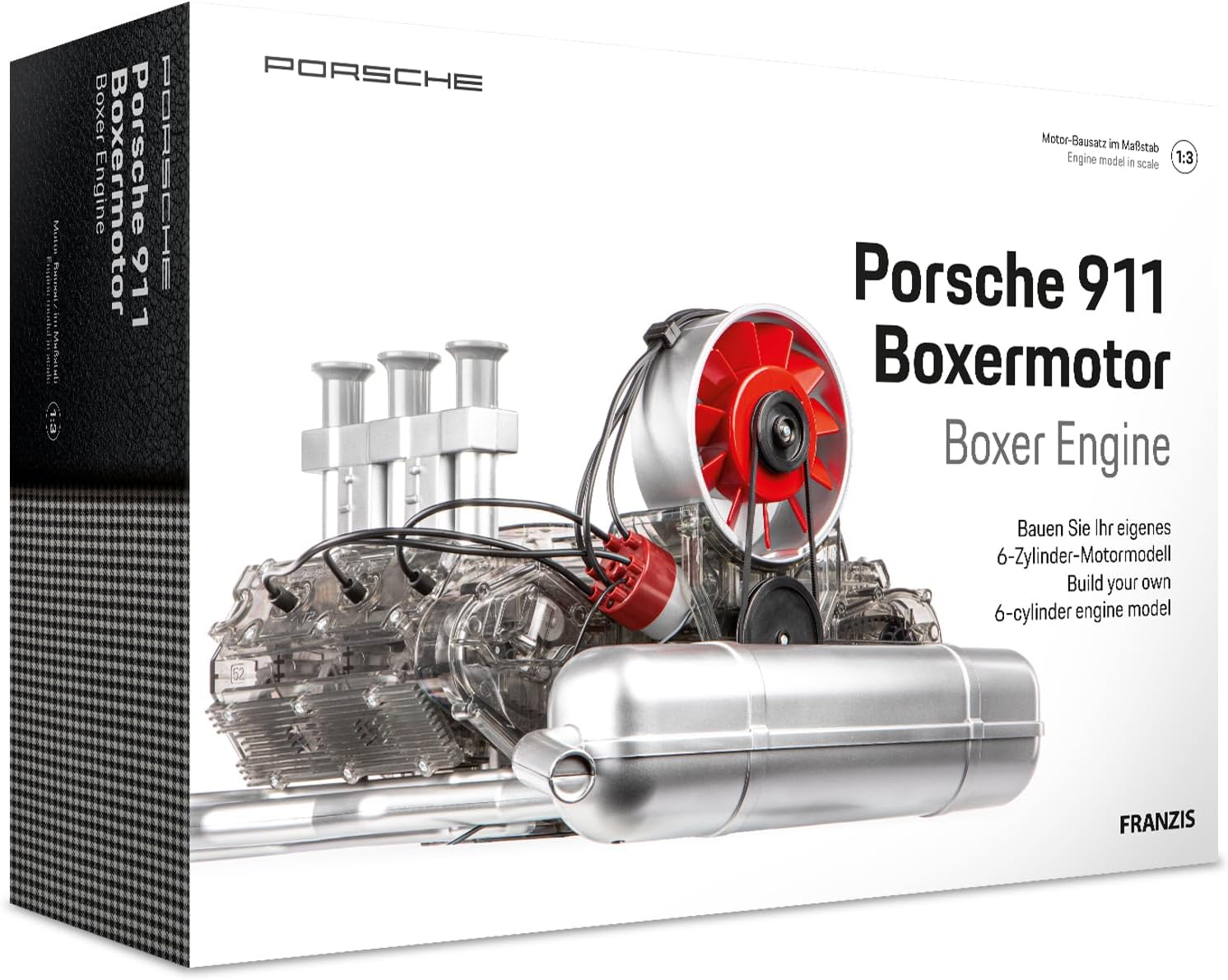 Detalle de Franzis 67224 Porsche 911 – 290-elementowy, przezroczysty model silnika bokser