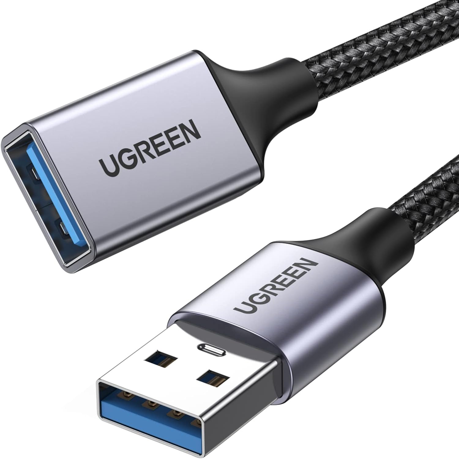 Detalle de UGREEN USB 3.0 USB-A Extension Cable, Male-to-Female, Nylon Braided