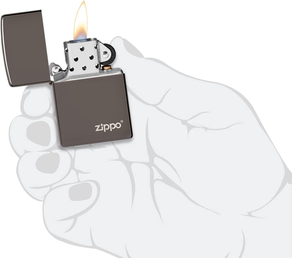 Detalle 2 de Zippo zapalniczka sztormowa grafitowa z logo i grawerem płomienia, wielokrotnego użytku