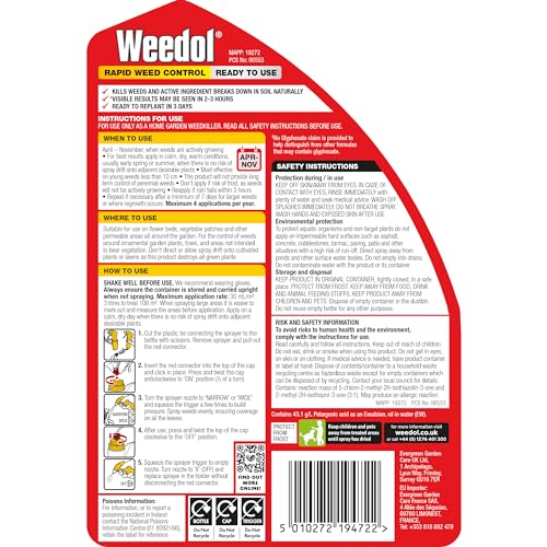 Thumbnail 1 de Weedol Rapid Weedkiller with Manual Sprayer, Ready To Use, 3L