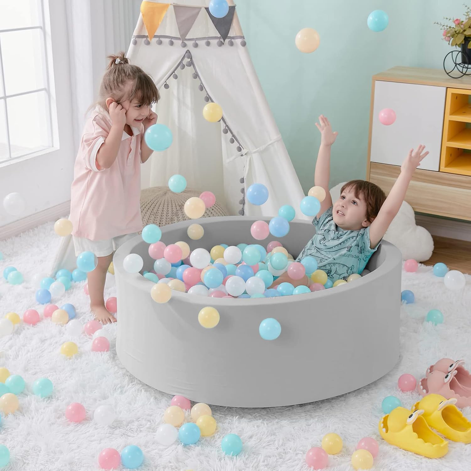Thumbnail 6 de SHJADE Foam Ball Pit 35.4 x 11.8 in