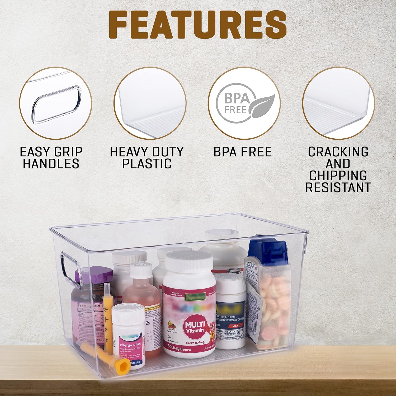 Thumbnail 5 de Clear Plastic Storage Bins for Kitchen and More
