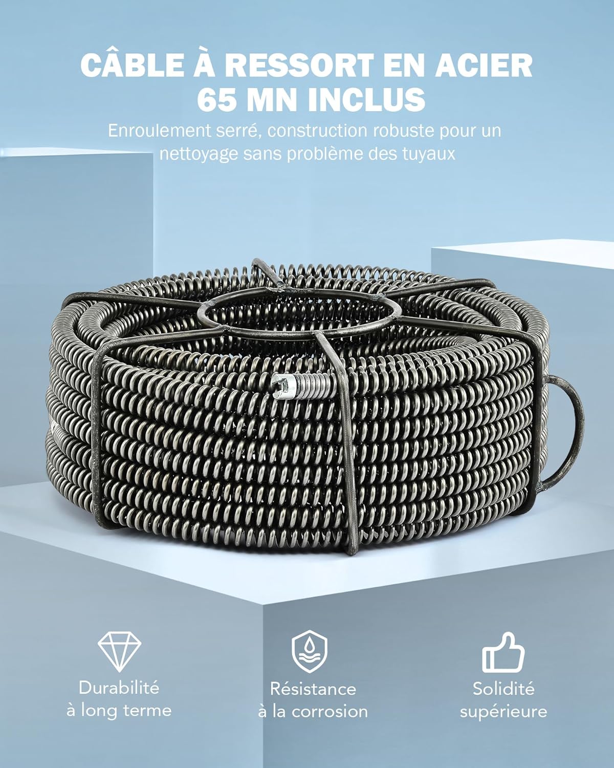Thumbnail 1 de ZELCAN Machine de Nettoyage de Tube Électrique 400W – Déboucheur à axe et 20 m de spirale