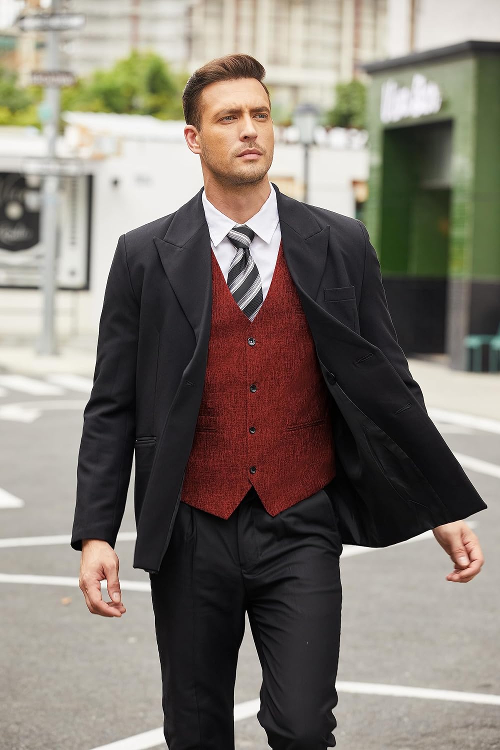 Detalle 2 de COOFANDY Men's Casual Business Vest Slim Fit