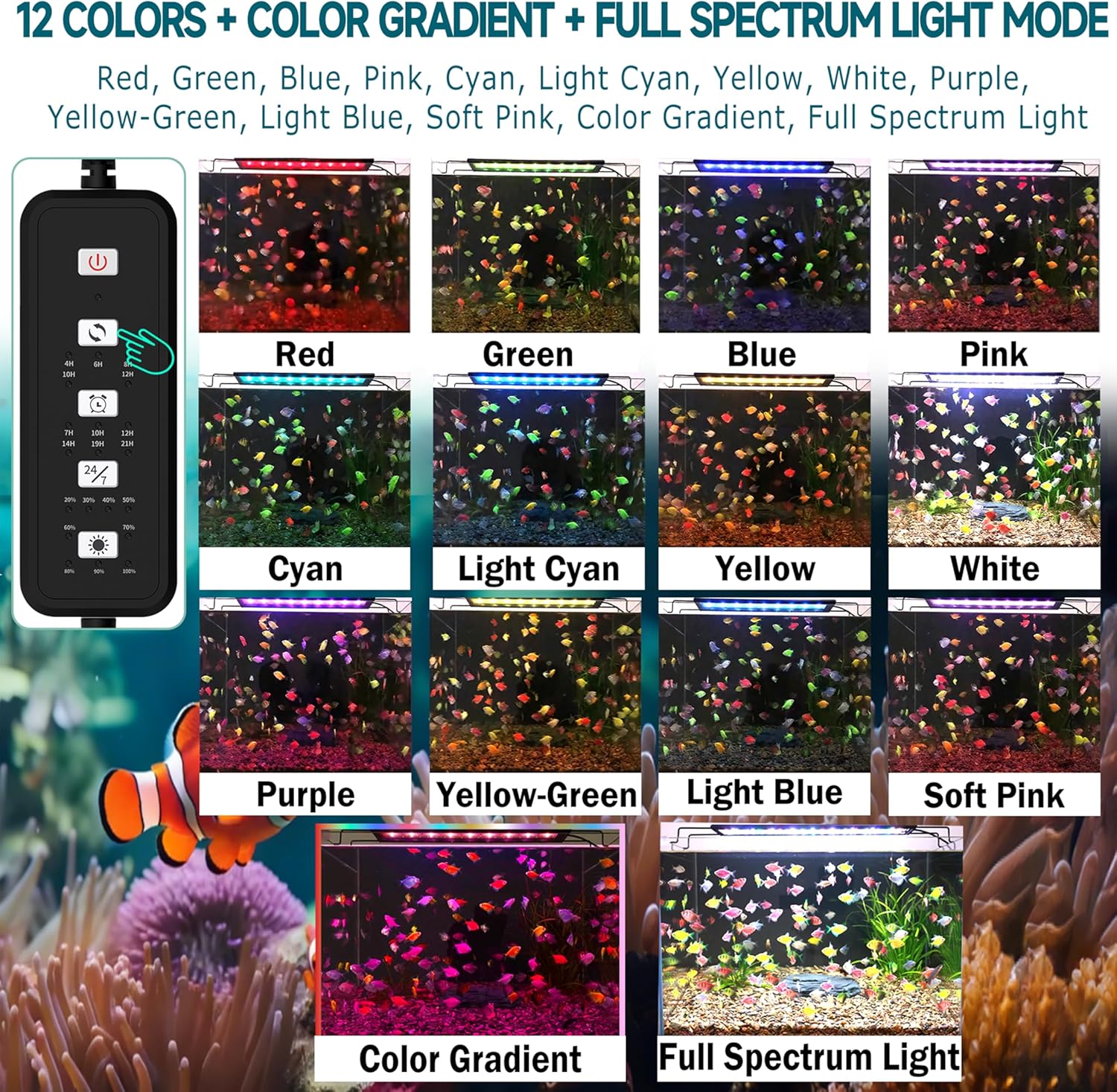 Detalle 2 de SEVENCONST 24/7 Mode LED Aquarium Light
