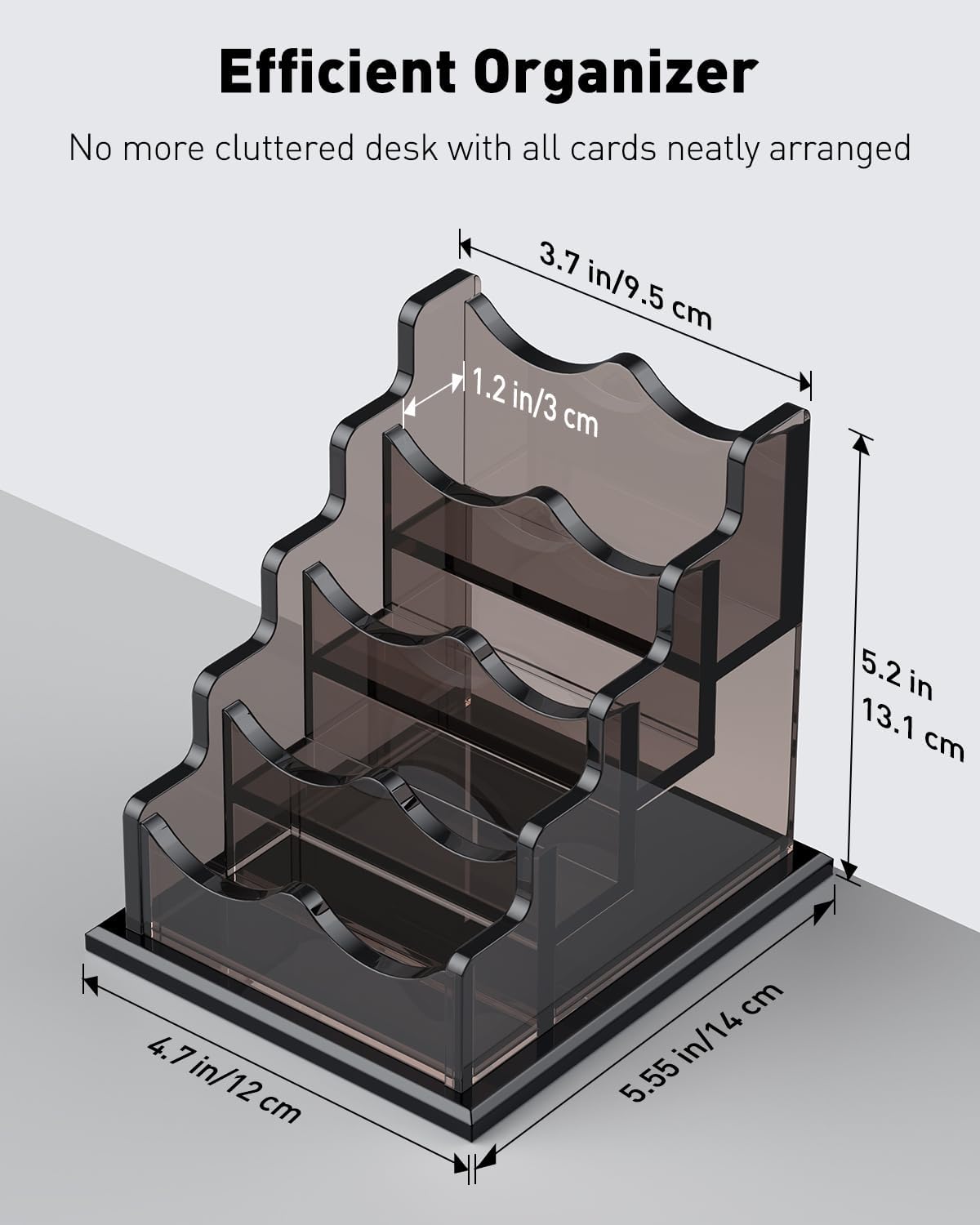 Thumbnail 2 de Uniclife porte-cartes d’affaires en acrylique (4 fentes) – capacité jusqu’à 240 cartes pour bureau