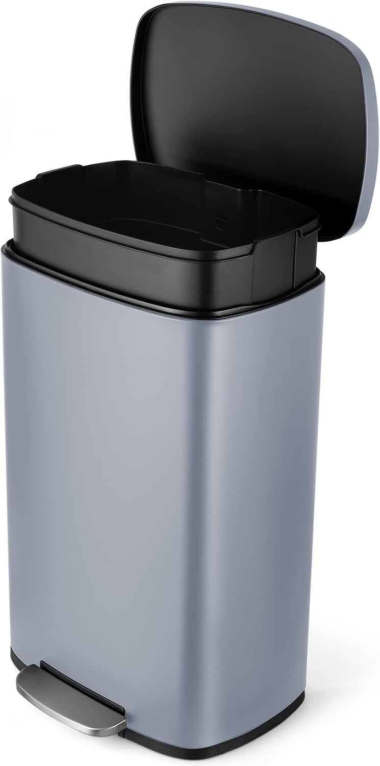 Detalle de ComfyCorner 13.2-Gallon Step-On Kitchen Trash Can, Brushed Stainless Steel